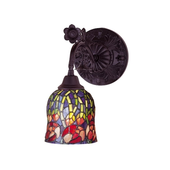 Meyda 6"W Red Rosebud Wall Sconce