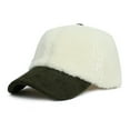 thumbnail image 2 of Yigetop Hats for Women Fashionable Faux Lamb Wool Baseball Cap for Men Women Teddy Fleece Sports Hats Warm Winter Outdoor Travel Gift Womens Baseball Caps White One Size, 2 of 4