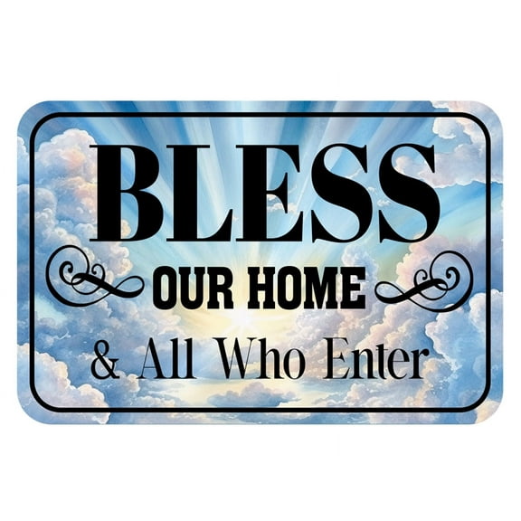 Classic Framed Plus Bless Our Home & All Who Enter Wall or Door Sign | Home Decor - Large