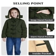 thumbnail image 4 of WenVen Girl‘s Coat Winter Jacket Hooded Windproof Insulated Jacket Green 10/12, 4 of 5