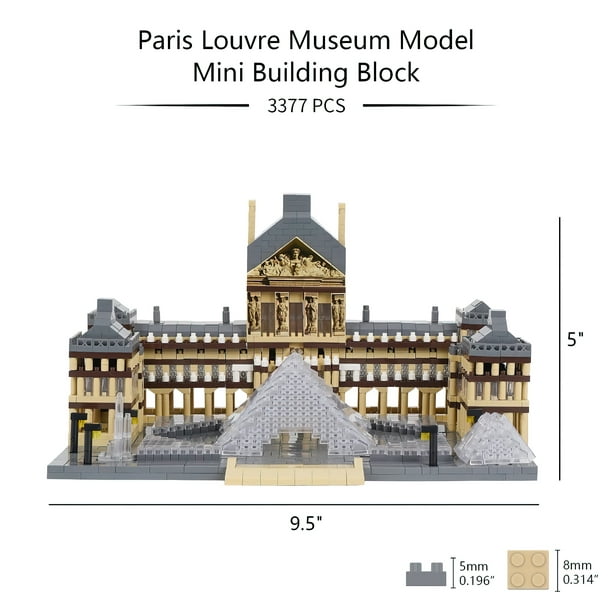 HI-Reeke Building Blocks Set Micro Mini Architecture Kit Louvre Museum Model Toy for - Walmart.com