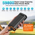 thumbnail image 2 of SOLPOWBEN 59800mAh Solar Power Bank, Portable 3-in-1 Wireless Charger, 20W Fast Charging External Battery Pack with Hand Crank, 6 Outputs, Dual Flashlight for Hiking Camping Essentials, 2 of 10