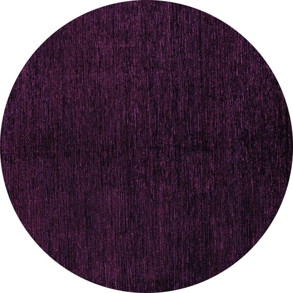 Ahgly Company Indoor Round Abstract Purple Modern Area Rugs, 4' Round