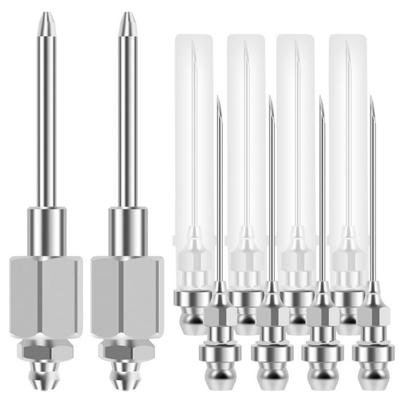 10Pcs Grease Injector Needle Kit Sturdy Carbon Steel Grease Needle Nozzle Set Multipurpose Grease Injector Tips Grease Needle Dispenser Grease Tool for Car Tractor Ship