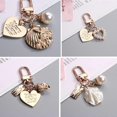 thumbnail image 2 of 4 Pcs Love Letter Shell Conch Pearl Metal Golden Keychain Kit Bag Charm Jewelry, 2 of 5