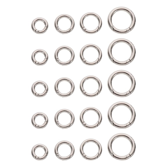 20pcs Metal Spring O Rings Keychain Buckle DIY Accessories