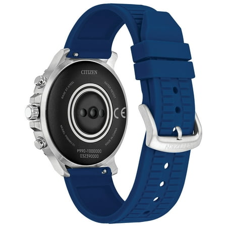 Citizen - CZ Smart HR Heart Rate Smartwatch 46mm Blue Silicon Stainless Steel watch, Powered by Google Wear OS - Blue