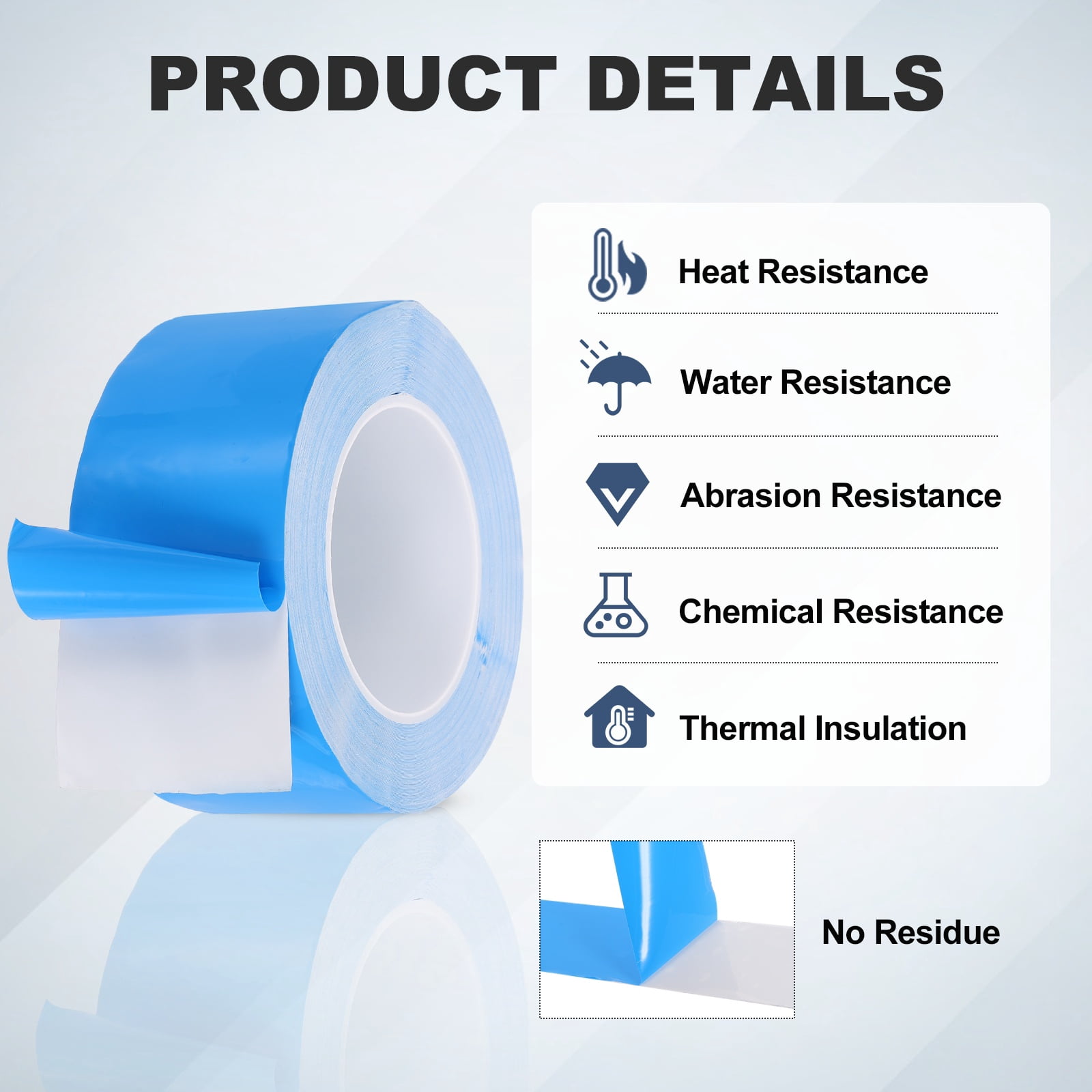 Thermal Adhesive Tape, 25m x 60mm x 0.25mm Double Sided Thermal Tapes Conductive Tape Electrically Insulated for Coolers LED Strips Heat Sink Computer CPU GPU, Blue