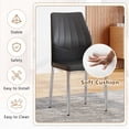thumbnail image 6 of FFZ Set of 4 37-Inch High Shell-Pattern Dining Chairs - Ergonomic Tech Fabric Backrest, Fabric & Metal Construction, Stable Metal Legs with Adjustable Non-Slip Feet, Easy Assembly (15-20 Mi, 6 of 8