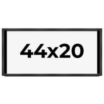 44x20 Frame Black Charcoal Grey Wood Textured Picture Frame | 0.75 Inch Moulding Width | Gunmetal