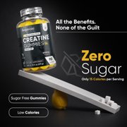 WeightWorld Sugar Free Creatine Gummies 5g (5000mg) | Pre & Post Workout Gummy | 90 Vegan Creatine Monohydrate Gummies for Men & Women (1 Month Supply) - 3 per Day | Non-GMO, Natural Lemon Flavor