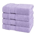 thumbnail image 2 of American Soft Linen, Salem Luxury 4 Pack Washcloth Set, 100% Soft Cotton, 13" x 13" Washcloths, Lilac, 2 of 5