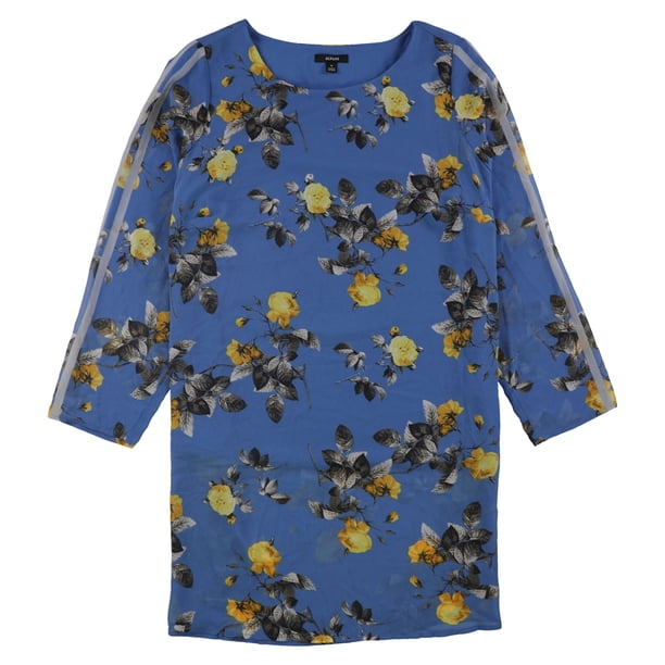 Blusa tipo túnica Alfani con mangas a rayas para mujer Azul Mediana
