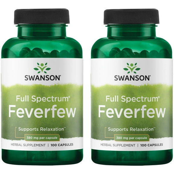 Swanson Feverfew 380 Milligrams 100 Capsules (2 Pack)