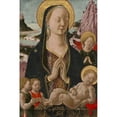thumbnail image 2 of Ferrarese 15th Century 13x18 Black Ornate Wood Framed Double Matted Museum Art Print Titled - Madonna and Child with Angels (C. 1455-1470), 2 of 5