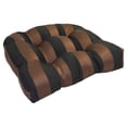 thumbnail image 1 of Blazing Needles Outdoor Rounded Back Chair Cushion, 19" x 19", Chocolate Stripe, 1 of 1