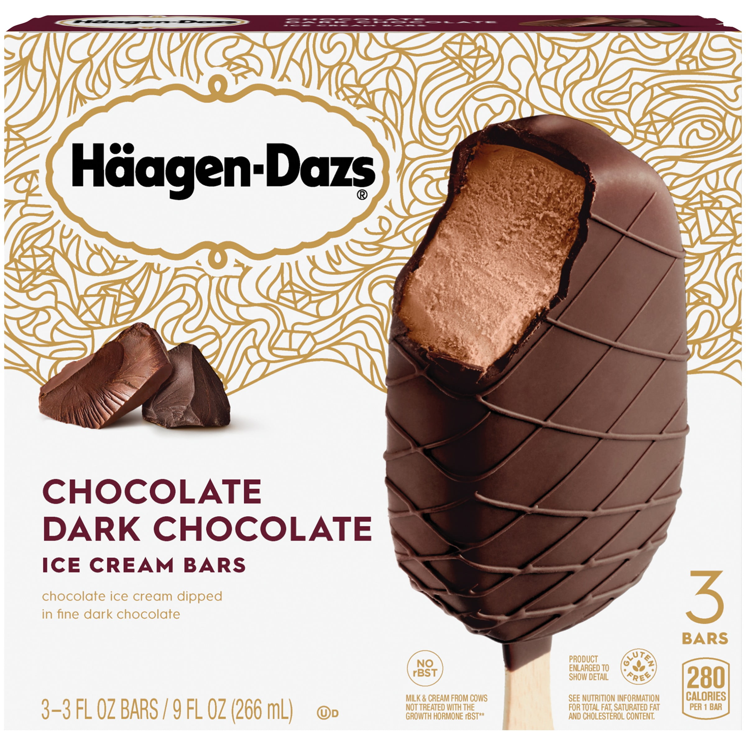 HAAGENDAZS Chocolate Dark Chocolate Ice Cream Bars 3 ct Box