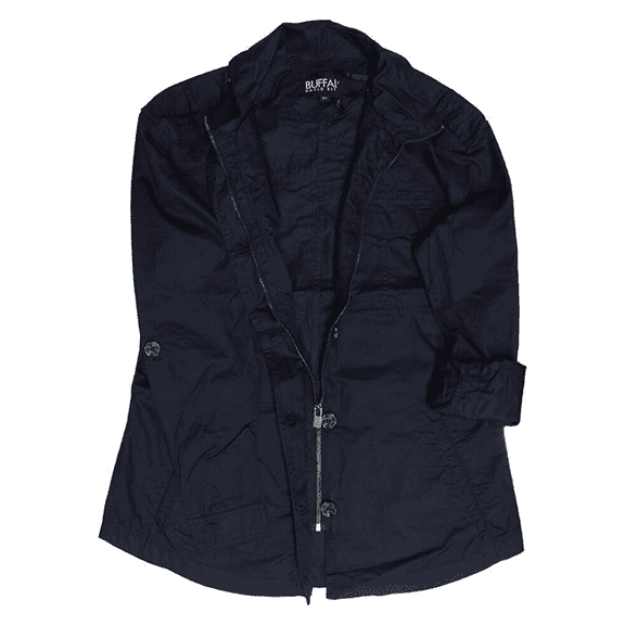 Buffalo David Bitton Women's Lightweight Military Jacket, Navy, Small