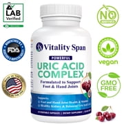 Uric Acid Cleanse & Support Supplement with Tart Cherry – 60 Veg Capsules, Made in USA