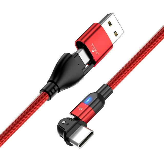 180-degree Bending Data Cable PD60W Low Power Consumption Fast Charging Cable A+C to C Two-in-one Data Cable with Fast Transmission LED Indicator for Mobile Phone Notebook