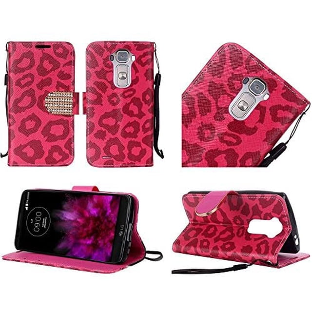 HR Wireless Carrying Case for LG G Flex 2 - Retail Packaging - Hot Pink Leopard