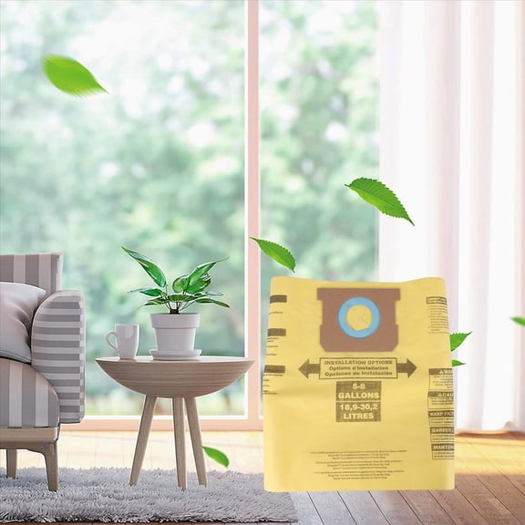 Quaqdae 3 Pack Type H 9067100 Vacuum Filter Bags Replacement for Shop Vac 5-8 Gallon Vacuums,Replace Part 90671