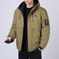 thumbnail image 4 of Donemore Men's Winter Warm Thickened Hooded Cotton Coat Loose Fit Windbreaker Jacket Casual Polyester Pockets Cold Weather, 4 of 5