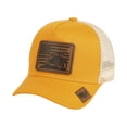 thumbnail image 2 of Helii Trucker Hat Mesh Cap for Men Women Adjustable Snapback Patriotic American Flag Leather Patch Tractor Baseball Cap Outdoor Running Sports Hat Orange,One Size, 2 of 3