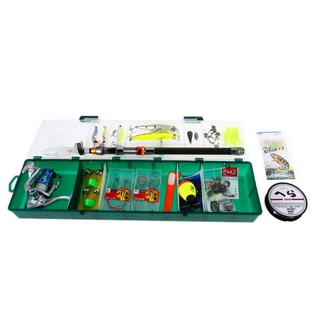 Fishing Rod Kits - Lixada Fishing Tackle Set 56PCS with Telescopic Sea Fishing Rod Spinning Fishing Reel Fishing Baits Hooks Fishing Box Kit for Freshwater Saltwater Profession Fishing Rod Reel Set