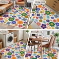 thumbnail image 5 of Area Rugs 2.7'x5', Retro Bohemia Floral Carpet for Living Room Bedroom Dining Room, Blue Purple Flowers Boho Style Beige Throw Kitchen Rugs Non Slip Washable Rectangle Indoor Outdoor Rugs, 5 of 8