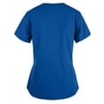 thumbnail image 3 of ClodeEU Women Short Sleeve V-Neck tops Working Uniform Solid Color Pocket Blouse, 3 of 6