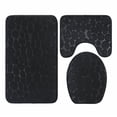 thumbnail image 1 of 3 alfombrillas de baño con relieve de adoquines, antideslizantes, para tapa de inodoro, color negro, 1 of 12