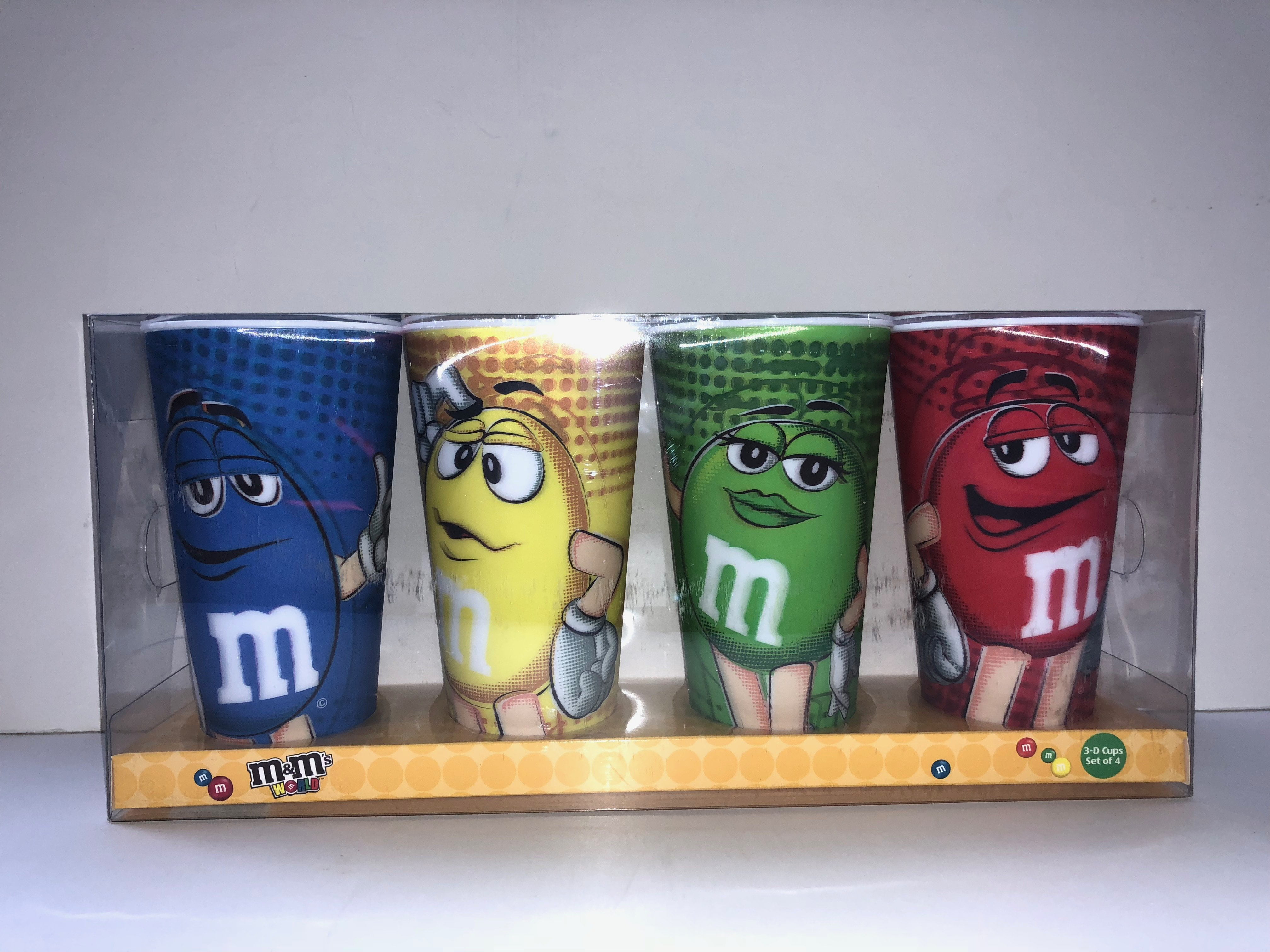 M&amp;M&amp;#39;s World Characters Lenticular 24oz Cup Set of 4 New with Box ...