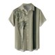 thumbnail image 1 of Camisas Cuello De Hombre Camisa de manga corta con solapa y hebilla de bolsillo con impresión digital 3D para hombre (Khaki, 3XL), 1 of 4