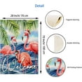 thumbnail image 4 of Welcome Christmas Flamingo House Flags 28 x 40 Double Sided Xmas Flamingo with Santa Hat Tropical Tree Winter Beach Yard Outdoor House Flag Banner for Home Christmas Holiday Decorations, 4 of 5