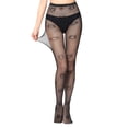 thumbnail image 2 of Penkiiy Bas Résille pour Femmes Dames Mode Ajourés Imprimé Cœur Collants de Base Résille Collants de Base pour Femmes Résille Noire, 2 of 6