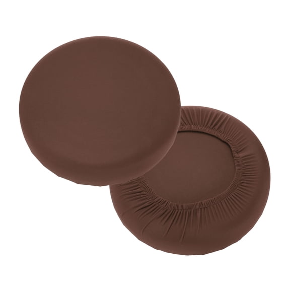 Uxcell 2 Pack Stool Covers Round, 11-15 Inch Bar Stool Covers Washable Dustproof Slipcover Seat Cushion with Elastic for Bar Kitchen Living Room Decor, Dark Brown