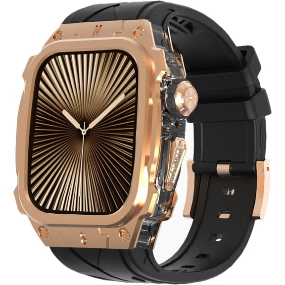VeveXiao Rugged Case with Band for Apple Watch Series 10 Bands 46mm (2024), Metal Protective Cover Case with Silicone Strap Shockproof Bumper for iWatch Series 10 46mm Mens Womens Strap