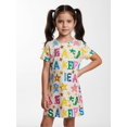 thumbnail image 5 of Girls Elastic Elegant Short Sleeve Sundress Comfort-Fit Crew Neck Casual Dress for Girls Age 5-13, 5 of 6