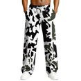 thumbnail image 2 of Dwelliawo Camo Sweatpants Men Fashion Lounge Elastic Waist Drawstring Workout Casual Trousers Running Pants with Pockets Black L, 2 of 8