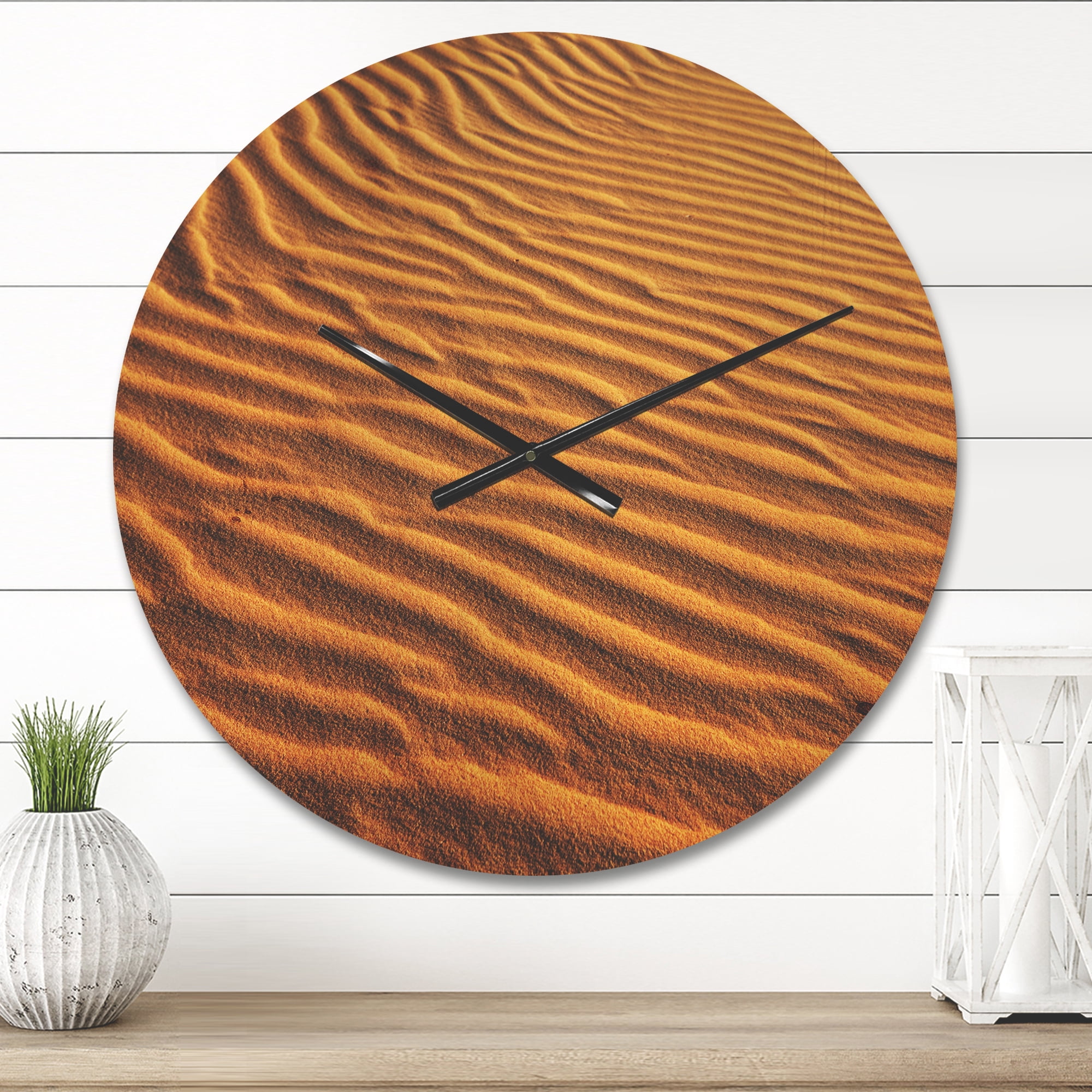 Designart 'Beautiful Sand Desert Dunes Landscape' Modern Wood Wall Clock