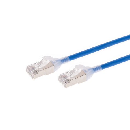 UPC: 0889028171806 | Monoprice Cat6A Ethernet Patch Cable – 15 Feet – Blue | Snagless  Double Shielded  Component Level  CM  30AWG – SlimRun Series
