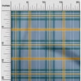 thumbnail image 1 of oneOone Viscose Chiffon Grayish Blue Fabric Madras Check Fabric For Sewing Printed Craft Fabric By The Yard 42 Inch Wide, 1 of 4
