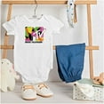 thumbnail image 3 of Retro MTV Colorful Shapes Logo Romper Boys or Girls Infant Baby Brisco Brands 18M, 3 of 6