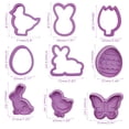 thumbnail image 2 of Molde De Galletas De Pascua Cortador De Galletas De Animales De Plástico Moldes De Conejo De Dibujos Animados Herramienta Para Hornear Cupcake Suministros Diy 9 Unids/Set Vogacara HA034485-00, 2 of 6