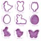 thumbnail image 2 of Molde De Galletas De Pascua Cortador De Galletas De Animales De Plástico Moldes De Conejo De Dibujos Animados Herramienta Para Hornear Cupcake Suministros Diy 9 Unids/Set Cateissary HA034485-00, 2 of 6