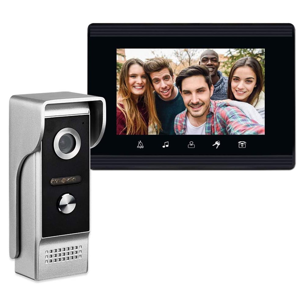 7 inch Screen Video Door Bell Phone Intercom Entry System with Small Camera 