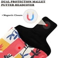 thumbnail image 3 of Haosy Colorful Plants and Squares Golf Mallet Putter Cover Strong Magnetic Leather Golf Club Headcover Closure, 3 of 7