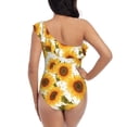 thumbnail image 5 of Pofeuu Modern Elegant Sunflower Print Women's One Piece Swimsuits One Shoulder Swimwear Asymmetric Ruffle Monokinis Bathing Suits-Medium, 5 of 6