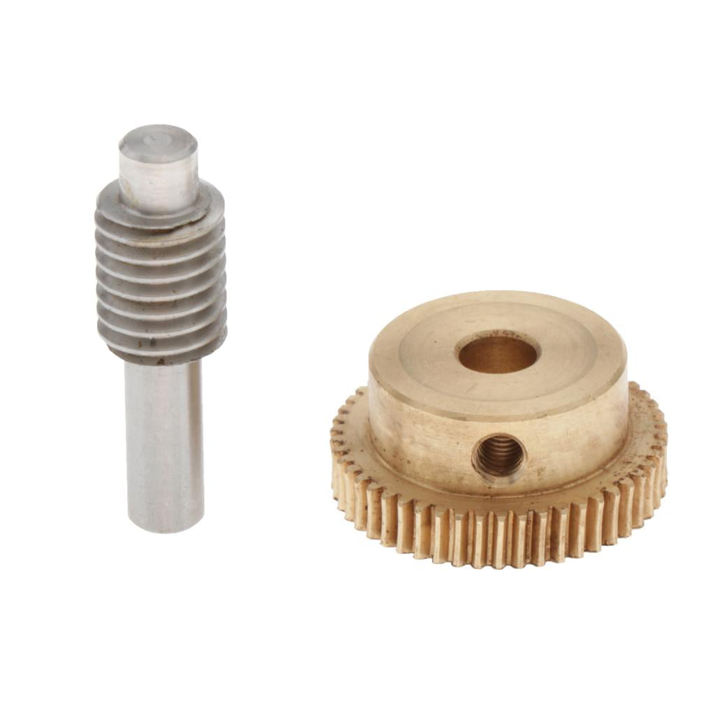 1 Modulus 20 to 60 Teeth Brass Worm Gear and Steel Shaft Set For Drive Gearbox 